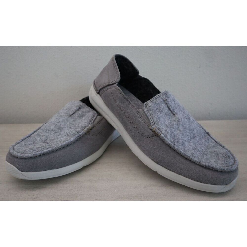 Clarks 61505369 Men's Sz 8M Gray Suede Gorwin Step Slip-On Loafer Shoes